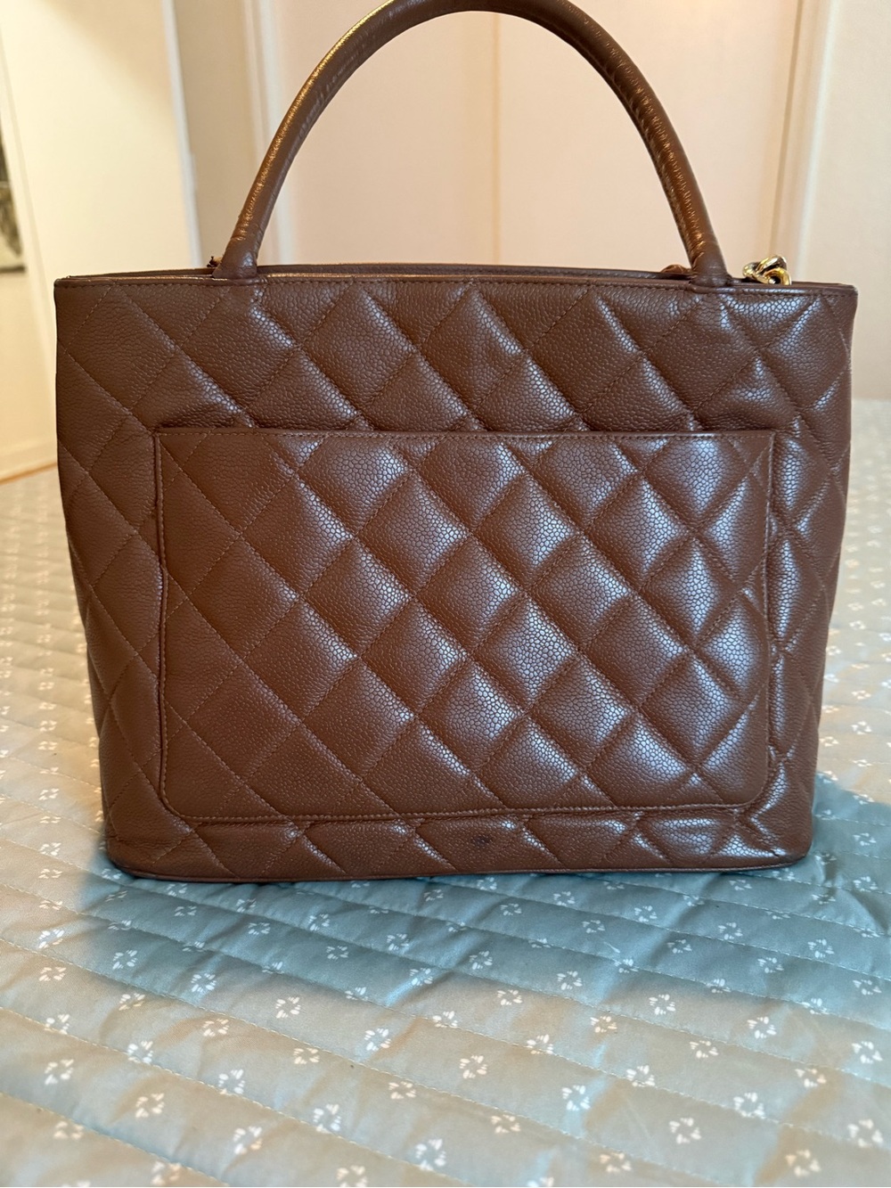 Chanel Caviar Brown Leather Quilted Medallion Tote - 24 Karat Gold - Picture 2 of 14
